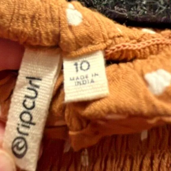 Rip Curl Maxi Dress Flutter Short Sleeve Polka Dot Ginger Size US 10 surf/beach - Picture 5 of 5